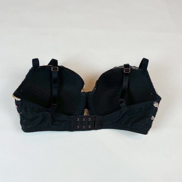 NWOT Victoria's Secret Bra 32DD Dream Angels Lined Demi Black Floral - Picture 3 of 8